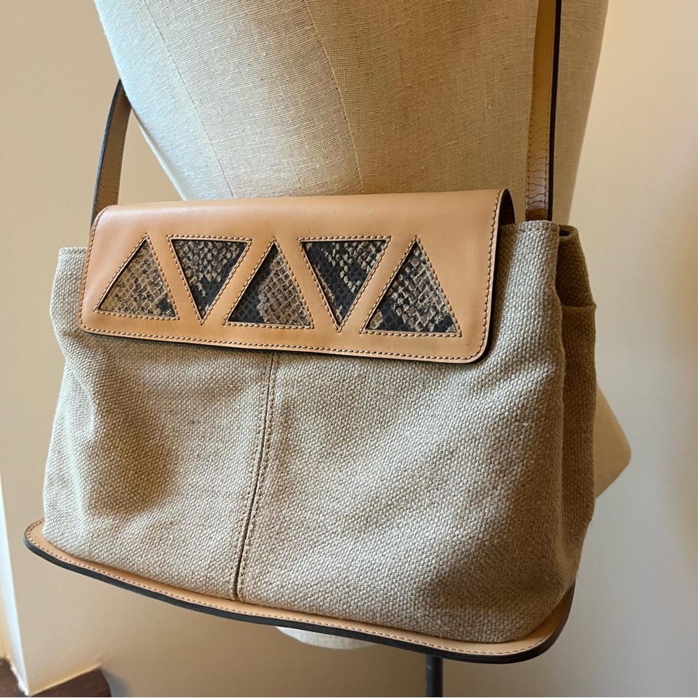 Vintage 80s Neutral Shoulder Bag Purse